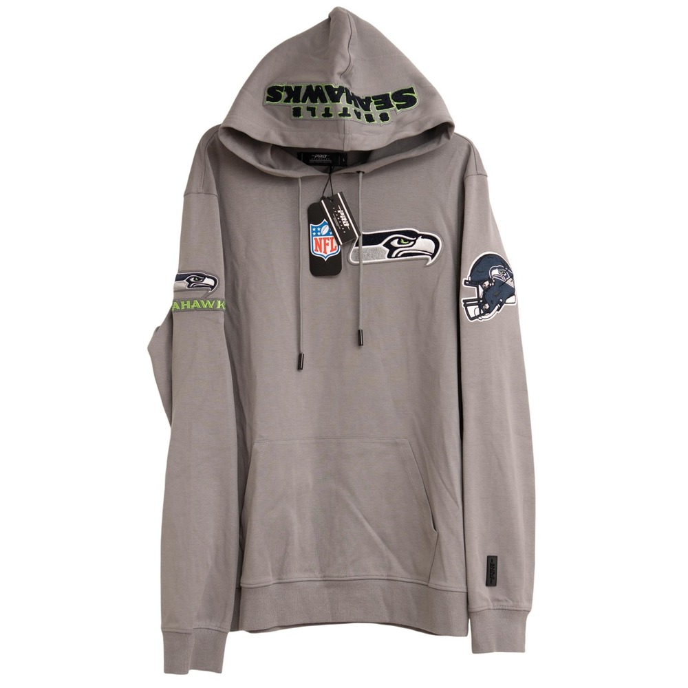 Seattle Seahawks NFL Hoodie Sz L Pro Standard NWT! Patches Athleisure Fan Gear